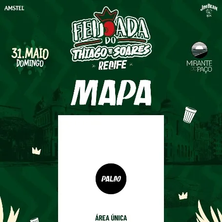 Mapa de Setores - Feijoada do THIAGO SOARES Recife 2026; THIAGO SOARES; Shows e Festas; RecifeIngressos