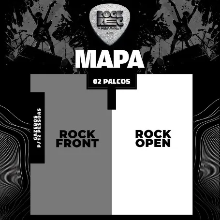 Mapa de Setores - ROCK REC FESTIVAL 2026; JOTA QUEST; NAÇÃO ZUMBI; CAPITAL INICIAL; CHARLIE BROWN JR; BIQUINI; CAMISA DE VÊNUS; Shows e Festas; RecifeIngressos